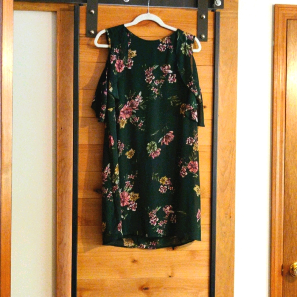Green floral dress